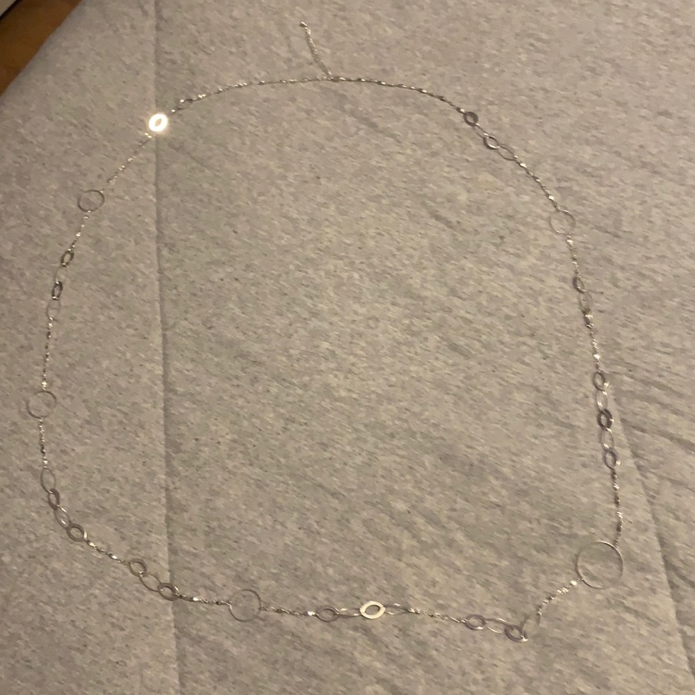 Extra long silver chain necklace